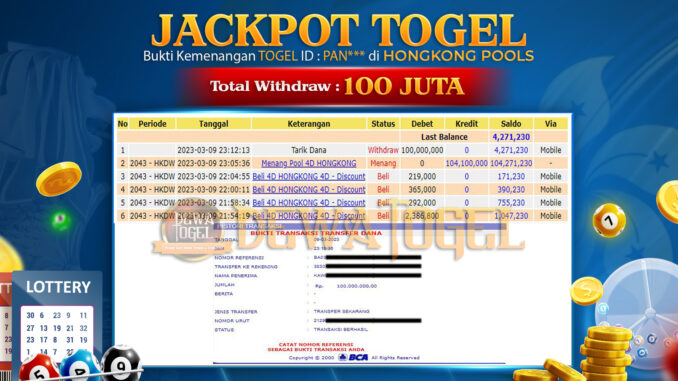 bukti jackpot pasaran Togel Hongkong DEWATOGEL bukti jackpot pasaran Togel Hongkong DEWATOGEL