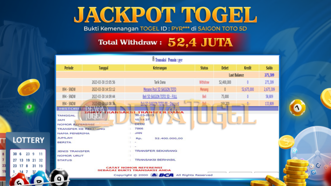 bukti jp dewatogel #110 bukti jp dewatogel #110