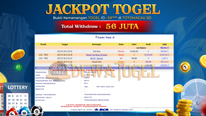 bukti jp dewatogel #102 bukti jp dewatogel #102