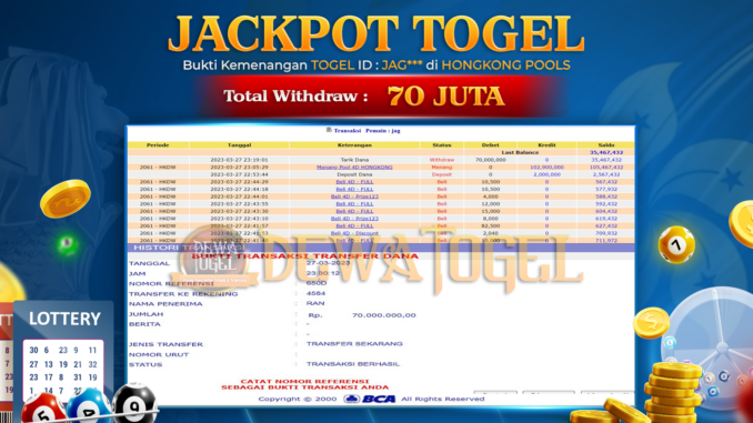 bukti jp dewatogel #100 bukti jp dewatogel #100