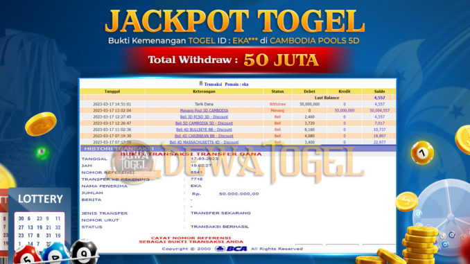 bukti jp dewatogel #50 bukti jp dewatogel #50