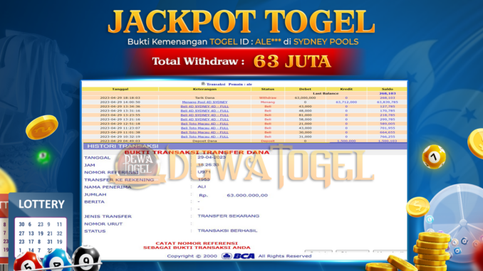 bukti jp dewatogel #243 bukti jp dewatogel #243