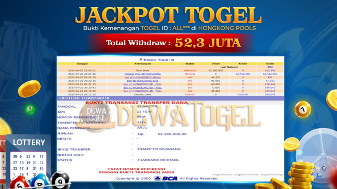 BUKTI JACKPOT DEWATOGEL #214 BUKTI JACKPOT DEWATOGEL #214