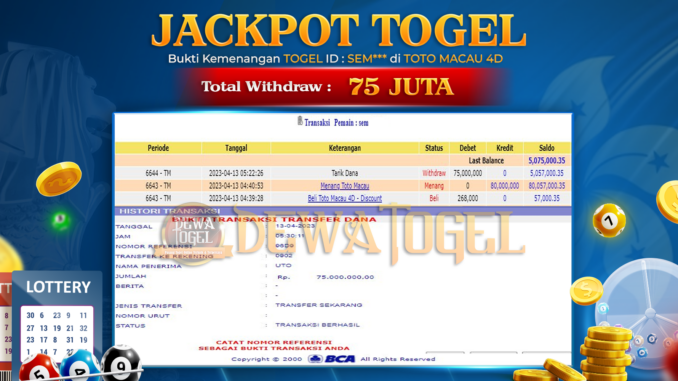 bukti jp dewatogel #171 bukti jp dewatogel #171