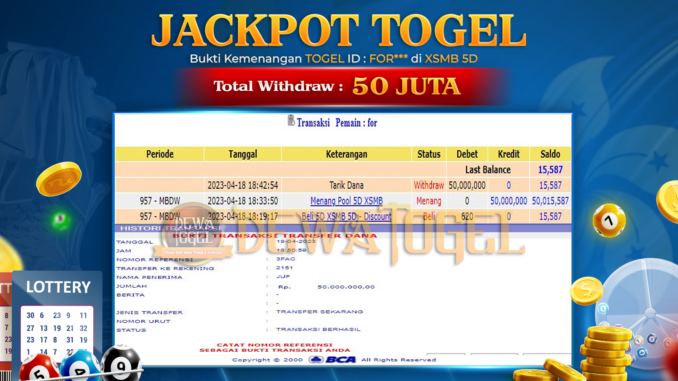 bukti jp dewatogel #192 bukti jp dewatogel #192