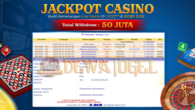DWT JP LIVE CASINO 2 PAGI