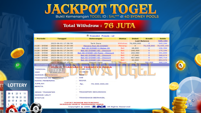 bukti jp dewatogel #367 bukti jp dewatogel #367