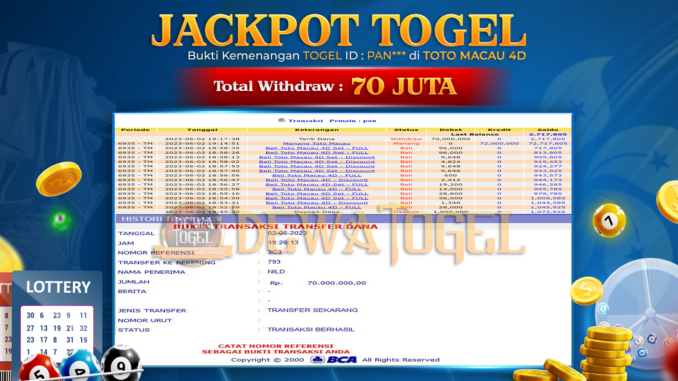 bukti jp dewatogel #377 bukti jp dewatogel #377