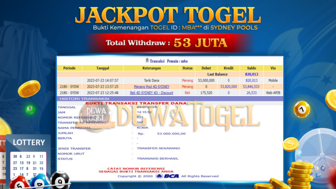 bukti jp dewatogel #530 bukti jp dewatogel #530