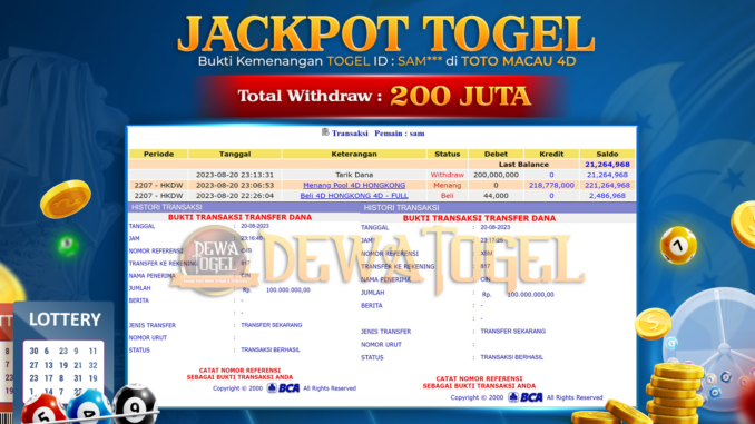 bukti jp dewatogel #671 bukti jp dewatogel #671