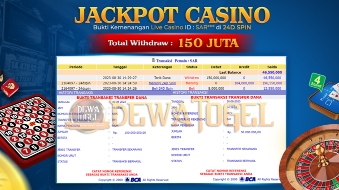 DWT JP LIVE CASINO 1 PAGI