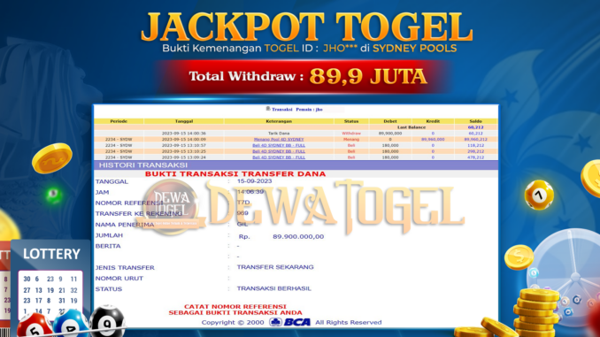 bukti jp dewatogel #799 bukti jp dewatogel #799