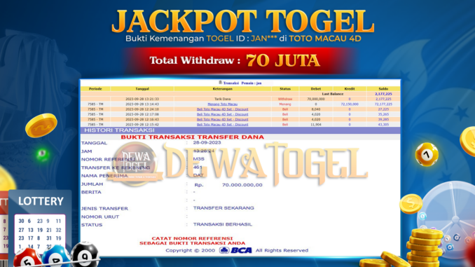 bukti jp dewatogel #854 bukti jp dewatogel #854
