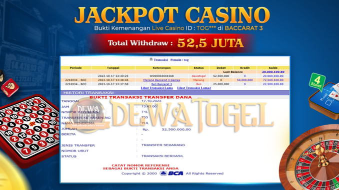DWT JP LIVE CASINO MALAM 1
