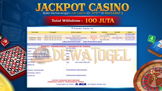 DWT JP LIVE CASINO MALAM 2