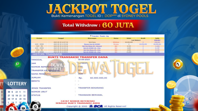bukti jp dewatogel #867 bukti jp dewatogel #867